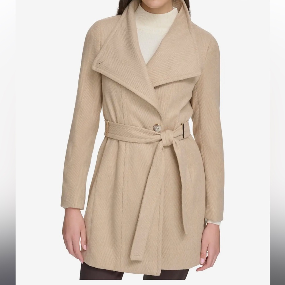Calvin Klein Belter Wrap Coat